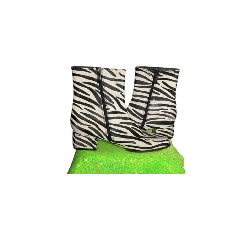 Funky Zebra Print Ankle Boots